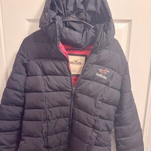 Hollister-co Women's Black and Navy Jacket